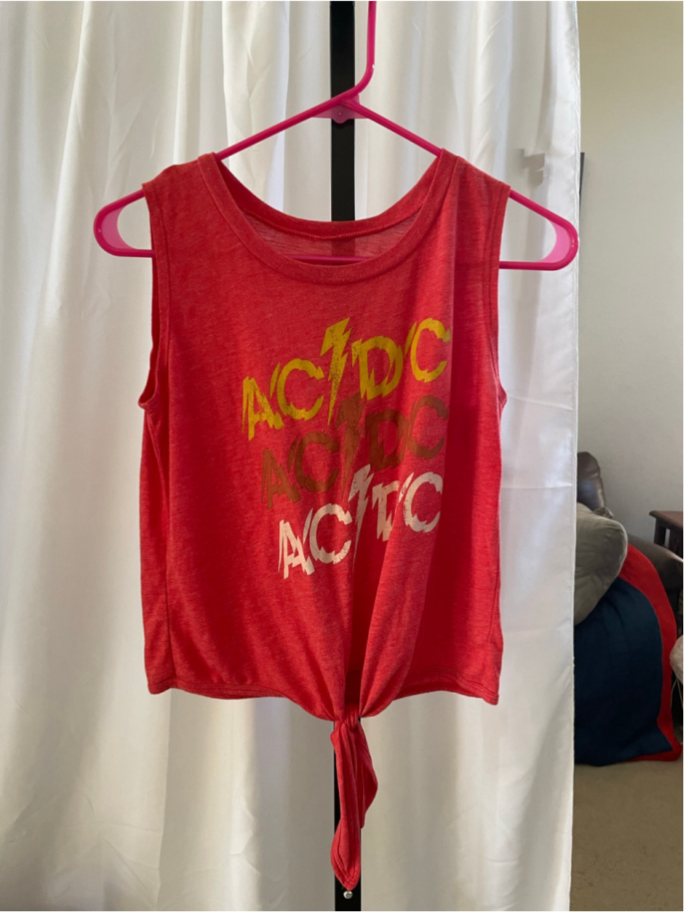 Women's AC/DC Graphic Tank Top Red Size XS